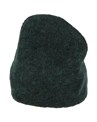 Alpha Studio Woman Hat Dark Green Size Onesize Mohair Wool, Polyamide In Green