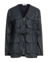 Alpha Studio Woman Jacket Midnight Blue Size 10 Cotton, Polyurethane Resin In Blue