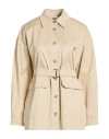 Alpha Studio Woman Jacket Sand Size 8 Cotton, Elastane In Brown