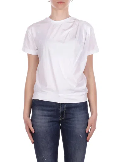 Alpha Studio Woman Knit Ad6401c 2000 Round Neck M\man Draped White