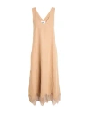 Alpha Studio Woman Maxi Dress Camel Size 2 Linen, Viscose In Neutral