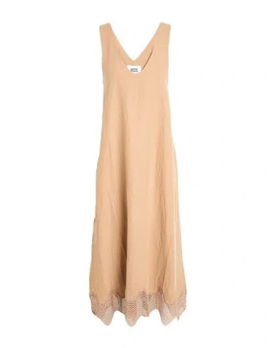 Alpha Studio Woman Maxi Dress Camel Size 2 Linen, Viscose In Neutral