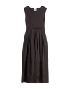 Alpha Studio Woman Maxi Dress Dark Brown Size 12 Cotton, Elastane