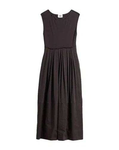 Alpha Studio Woman Maxi Dress Dark Brown Size 12 Cotton, Elastane In Brown