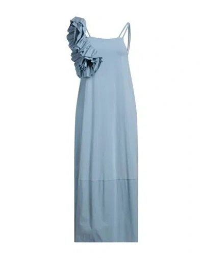 Alpha Studio Woman Maxi Dress Light Blue Size 6 Cotton, Elastane