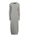 Alpha Studio Woman Maxi Dress Light Grey Size 10 Alpaca Wool, Polyamide, Cotton, Modal, Elastane In Grey
