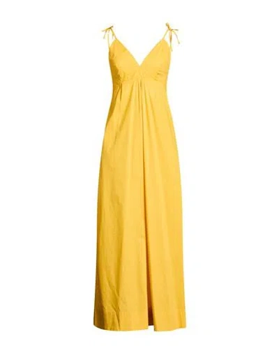 Alpha Studio Woman Maxi Dress Marigold Size 10 Cotton, Elastane In Yellow