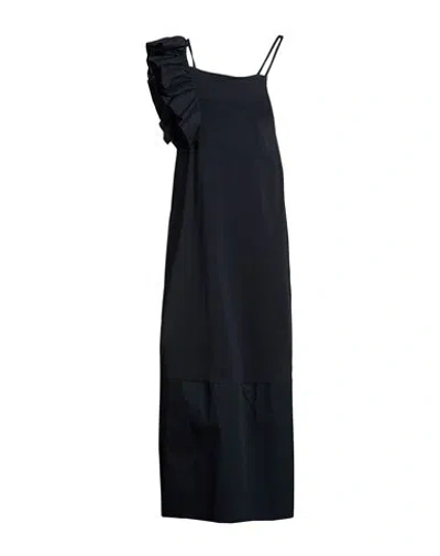 Alpha Studio Woman Maxi Dress Midnight Blue Size 8 Cotton, Elastane In Gray