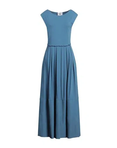 Alpha Studio Woman Maxi Dress Pastel Blue Size 12 Cotton, Elastane