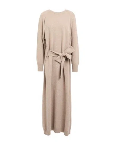 Alpha Studio Woman Maxi Dress Taupe Size 8 Wool, Viscose, Polyamide, Cashmere In Brown