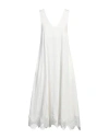 Alpha Studio Woman Maxi Dress White Size 10 Linen, Viscose In White