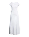 Alpha Studio Woman Maxi Dress White Size 6 Cotton, Elastane In White