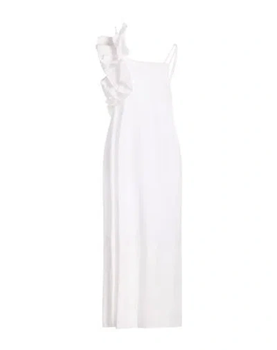 Alpha Studio Woman Maxi Dress White Size 6 Cotton, Elastane