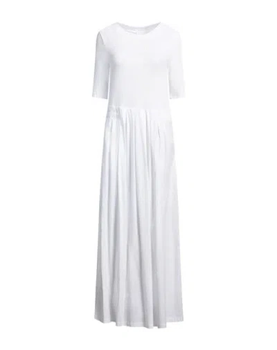 Alpha Studio Woman Maxi Dress White Size 8 Cotton, Elastane