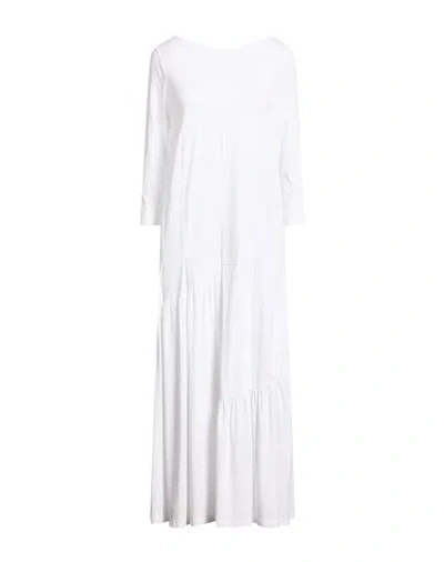 Alpha Studio Woman Maxi Dress White Size 8 Cotton, Elastane