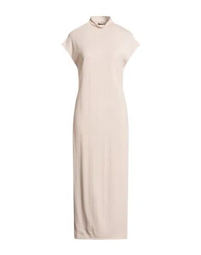 Alpha Studio Woman Midi Dress Beige Size 8 Merino Wool In Sand