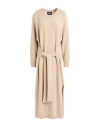 Alpha Studio Woman Midi Dress Beige Size 8 Wool, Viscose, Polyamide, Cashmere In Multi