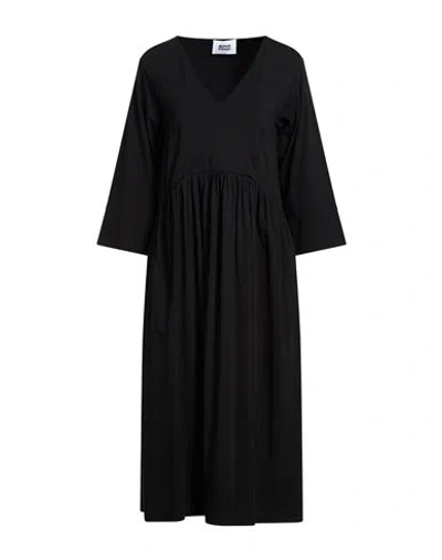 Alpha Studio Woman Midi Dress Black Size 12 Cotton, Elastane