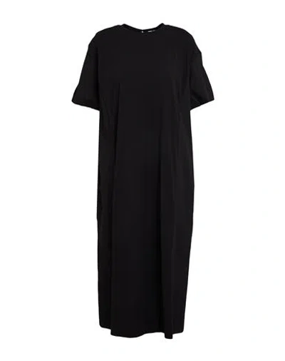 Alpha Studio Woman Midi Dress Black Size 8 Cotton, Elastane