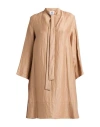 Alpha Studio Woman Midi Dress Camel Size 10 Linen, Polyamide