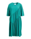 Alpha Studio Woman Midi Dress Green Size 8 Cotton, Elastane