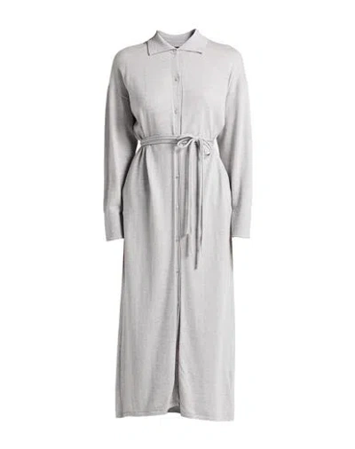 Alpha Studio Woman Midi Dress Light Grey Size 10 Merino Wool