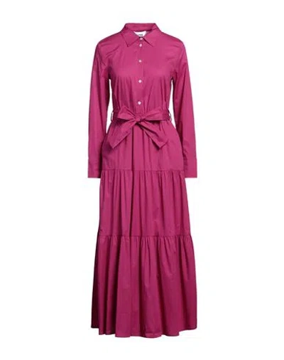 Alpha Studio Woman Midi Dress Mauve Size 6 Cotton, Elastane In Purple