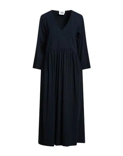 Alpha Studio Woman Midi Dress Midnight Blue Size 12 Cotton, Elastane