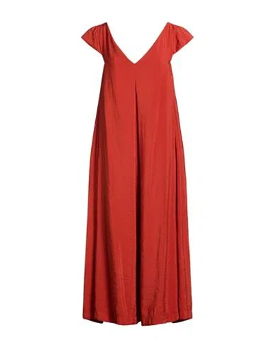 Alpha Studio Woman Midi Dress Rust Size 10 Modal, Polyester In Red