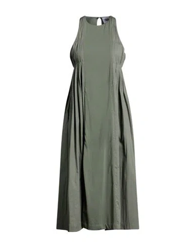 Alpha Studio Woman Midi Dress Sage Green Size 10 Cotton, Elastane