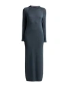 Alpha Studio Woman Midi Dress Slate Blue Size 8 Merino Wool