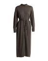 Alpha Studio Woman Midi Dress Taupe Size 12 Merino Wool