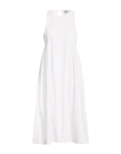 Alpha Studio Woman Midi Dress White Size 10 Cotton, Elastane