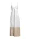 Alpha Studio Woman Midi Dress White Size 10 Cotton, Elastane