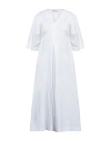Alpha Studio Woman Midi Dress White Size 2 Cotton, Elastane