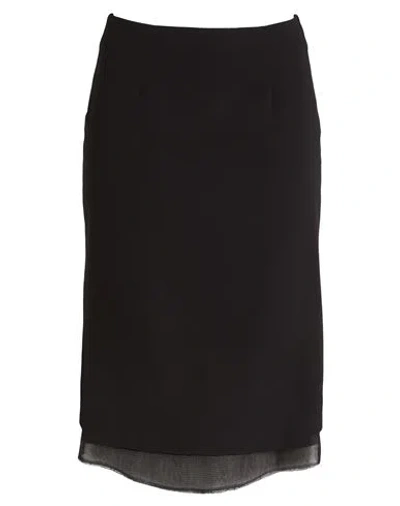 Alpha Studio Woman Midi Skirt Black Size 8 Polyester, Viscose, Wool, Elastane