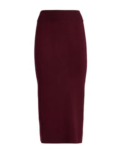 Alpha Studio Woman Midi Skirt Burgundy Size 6 Merino Wool