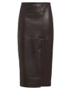 Alpha Studio Woman Midi Skirt Cocoa Size 4 Polyester, Polyurethane Resin In Brown