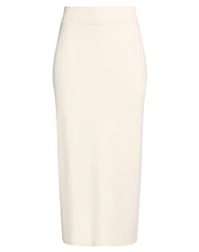 Alpha Studio Woman Midi Skirt Off White Size 6 Merino Wool