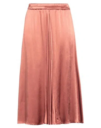 Alpha Studio Woman Midi Skirt Rust Size 10 Viscose In Red