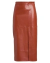 Alpha Studio Woman Midi Skirt Tan Size 10 Polyester, Polyurethane Resin In Brown