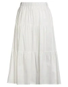 Alpha Studio Woman Midi Skirt White Size 10 Cotton, Elastane In White