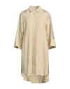 Alpha Studio Woman Mini Dress Beige Size 8 Linen, Viscose, Polyester In Beige