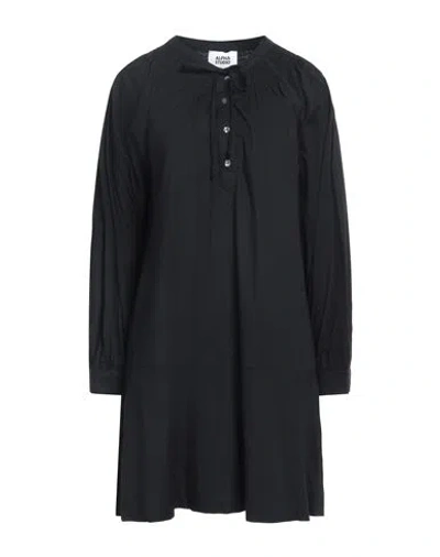 ALPHA STUDIO ALPHA STUDIO WOMAN MINI DRESS BLACK SIZE 10 COTTON, ELASTANE