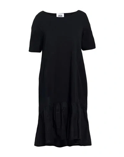 Alpha Studio Woman Mini Dress Black Size 4 Cotton, Elastane In Blue