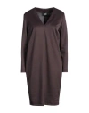 Alpha Studio Woman Mini Dress Dark Brown Size 10 Polyester, Elastane In Brown