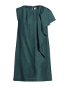 Alpha Studio Linen-blend Shift Dress In Green