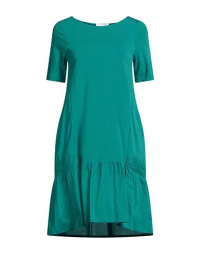 Alpha Studio Woman Mini Dress Green Size 2 Cotton, Elastane