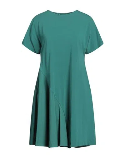 ALPHA STUDIO ALPHA STUDIO WOMAN MINI DRESS GREEN SIZE 12 COTTON, ELASTANE