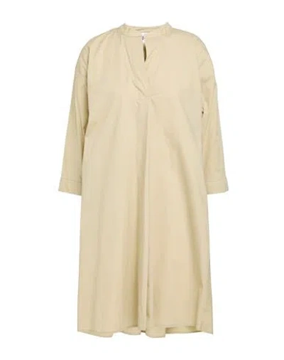 Alpha Studio Woman Mini Dress Khaki Size 8 Cotton, Elastane In Brown